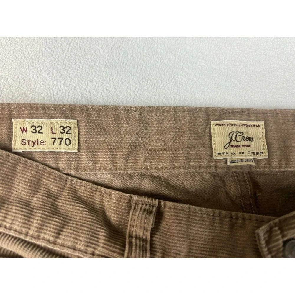 J.Crew 770 Corduroy Pants Mens 32x32 Brown Straight‎ Fit